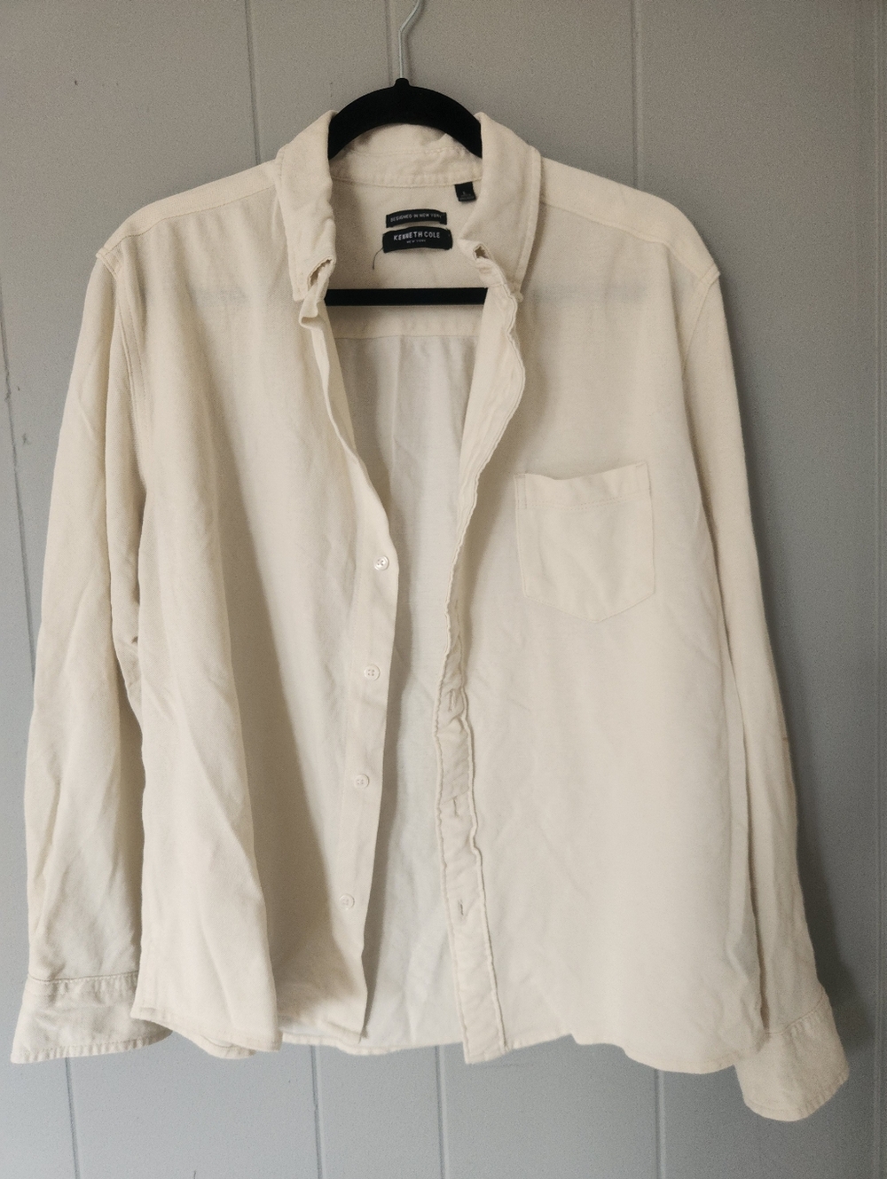 Kenneth Cole Off-White Long-Sleeve Button Shirt
